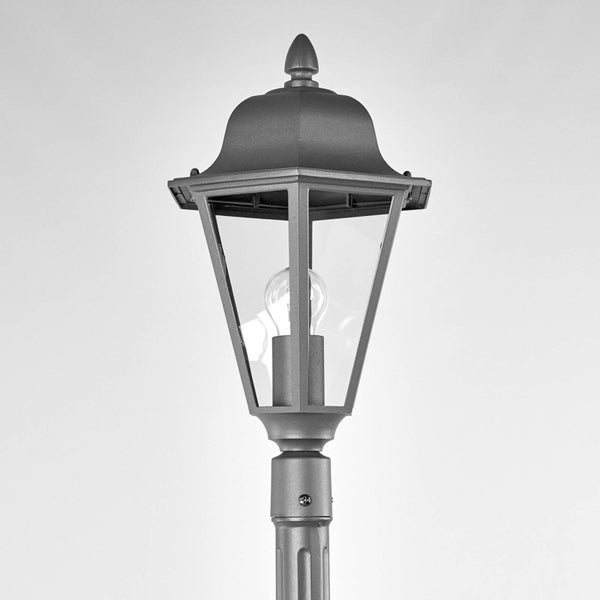 Lindby Mastleuchte außen Edana (spritzwassergeschützt (Modern) in Schwarz aus Aluminium (1 flammig, E27) - Kandelaber Außenleuchte