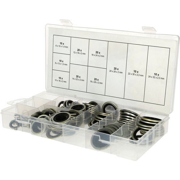 KS TOOLS Sortiment Verbund-Dichtringe Ø 6 - 24 mm 150tlg. - 970.0760