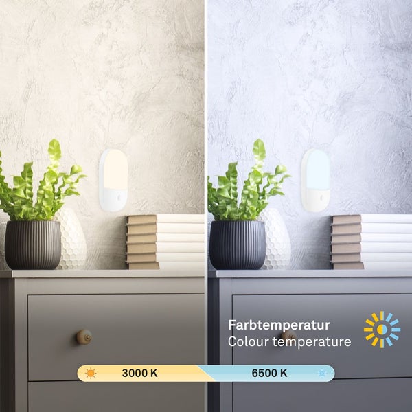 CCT LED night light, white, 6xLED