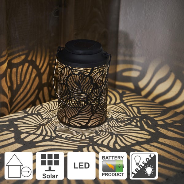 Dekorative Solar Laterne mit LED und Blätter Design