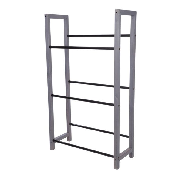 PROREGAL Getränkekistenregal HUNSRÜCK HxBxT 138x82x32cm 6 Kisten auf 3 Ebenen Massives Kiefernholz Grau geölt