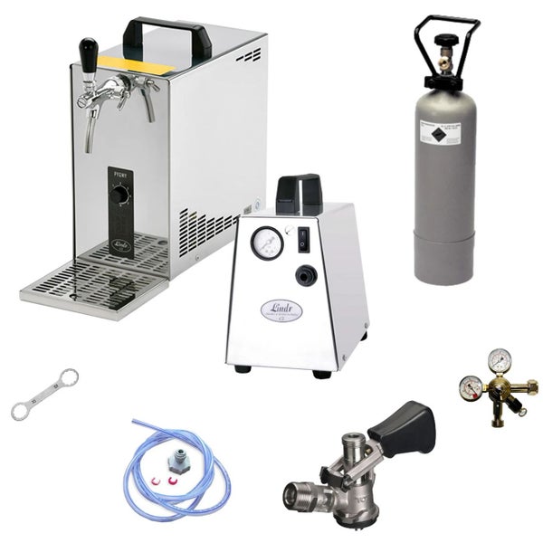 Zapfanlage mit Kompressor, CO2-Flasche und Zubehör