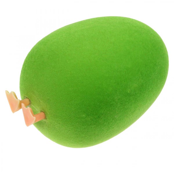 Dekorative grüne Osterei-Figur mit Füßen