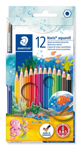 STAEDTLER Buntstifte Noris aquarell 12er Set + Pinsel