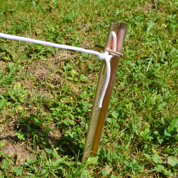 AMANKA Massiv XL 4 Stahl Erdnägel T-Profil Loch 300x25mm Zelt-Heringe Harte Böden Zeltnägel Campingheringe Lang Verzinkt