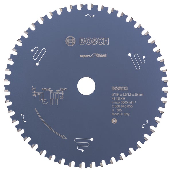 Bosch Kreissägeblatt Expert for Steel für Handkreissägen 184 x 20 x 2 mm 48 - 2608643055