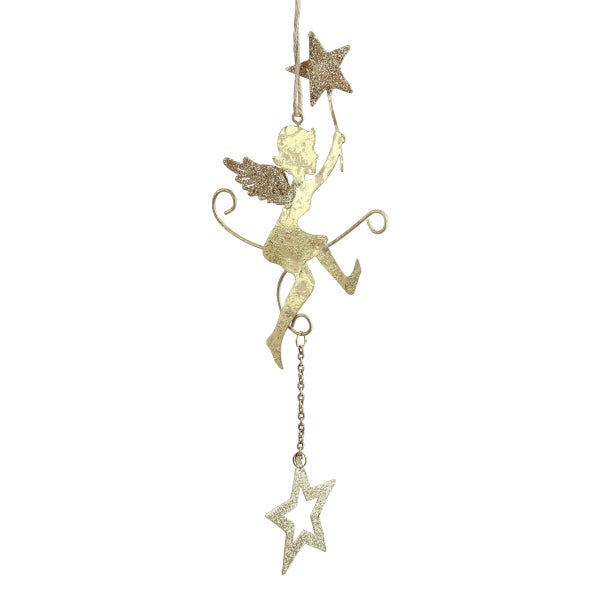 Engel-Hängeornament mit Sternen für weihnachtliche Dekoration