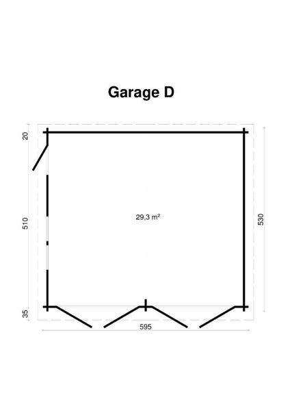 Alpholz Doppelgarage D Garage aus Holz, Unterstellplatz mit 40 mm Wandstärke Fertiggarage, Naturbelassen 6x5,3m