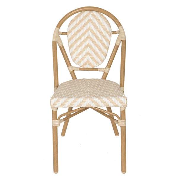 Gartenstuhl im Pariser Bistrostil aus Aluminium und Rattan 46 x 55 x 89 cm - Oviala