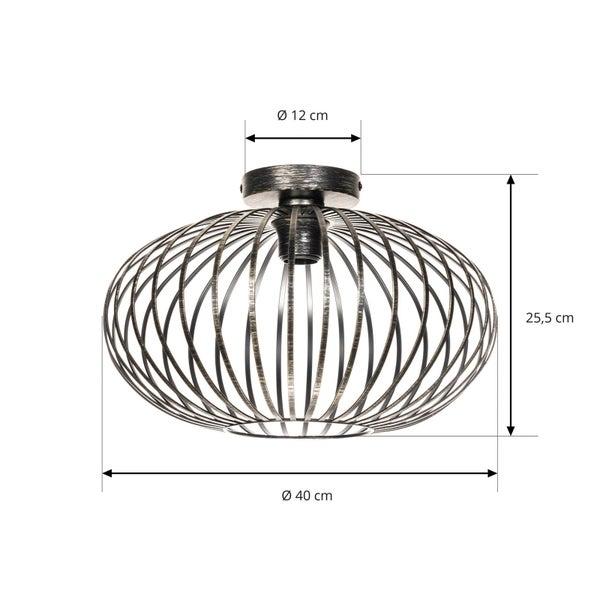Lindby Deckenlampe Rosalea (Modern) in Schwarz aus Metall (1 flammig, E27) - Deckenleuchte Lampe Wohnzimmerleuchte