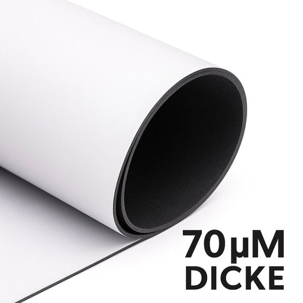 Weiße Papierrolle mit einer Dicke von 70 Mikrometer