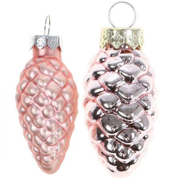 Zwei Tannenzapfen Christbaumschmuck mit Aufhängern