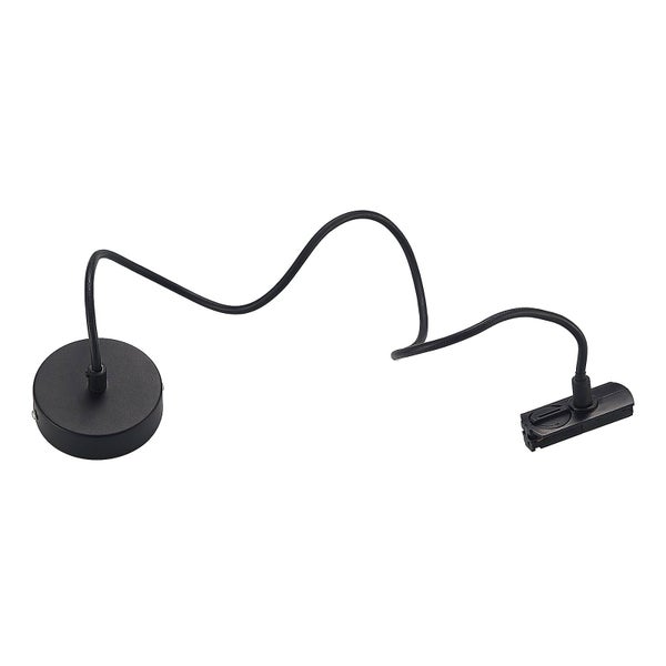 Schwarze Einspeisung für 1-Phasen-Schienensystem mit Baldachin und Kabel.