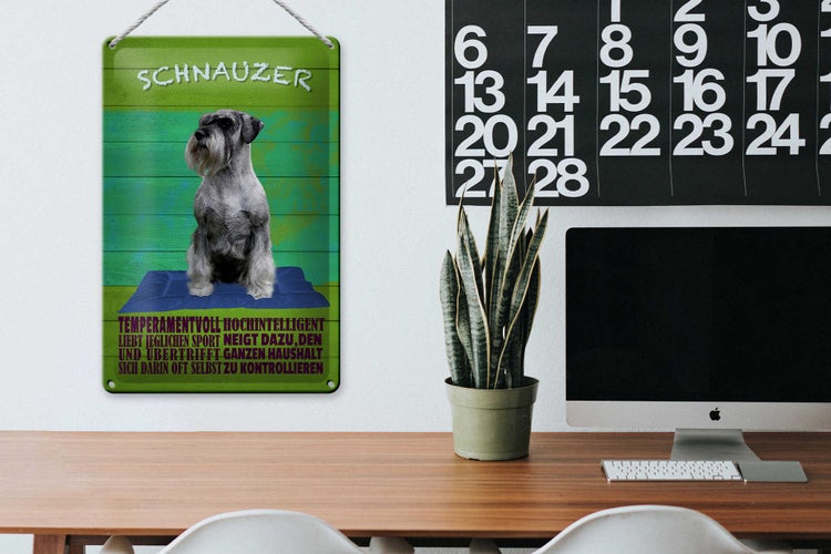 Blechschild Spruch 20x30cm Schnauzer Hund temperamentvoll