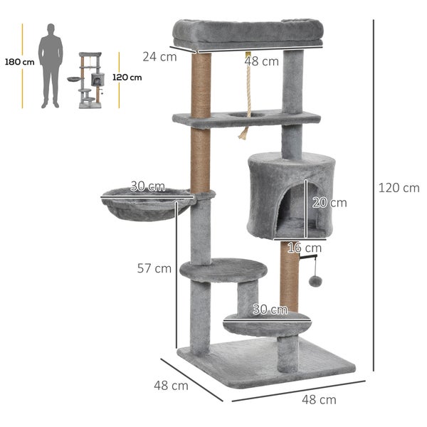 PawHut Katzen Kratzbaum 120 cm Katzenbaum mit Korb, | HORNBACH