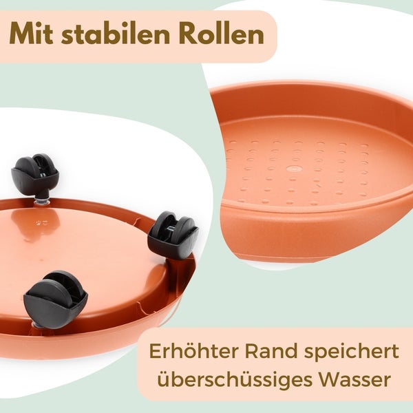 Rolluntersetzer für Pflanztöpfe mit Rollen