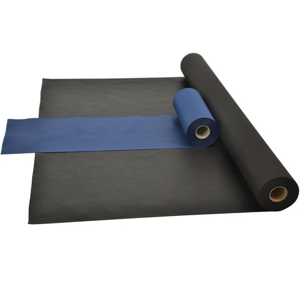 Sensalux Kombi-Set 1 Tischdeckenrolle 1m x 25m schwarz + Tischläufer 30cm blau