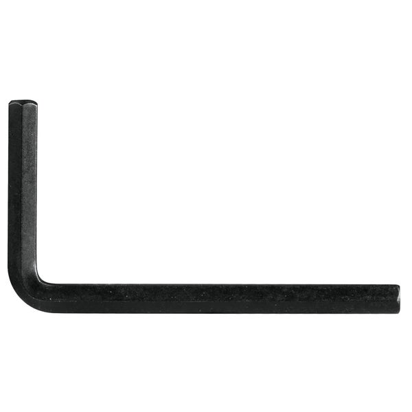 Schwarzer Innensechskantschlüssel aus Stahl in L-Form.