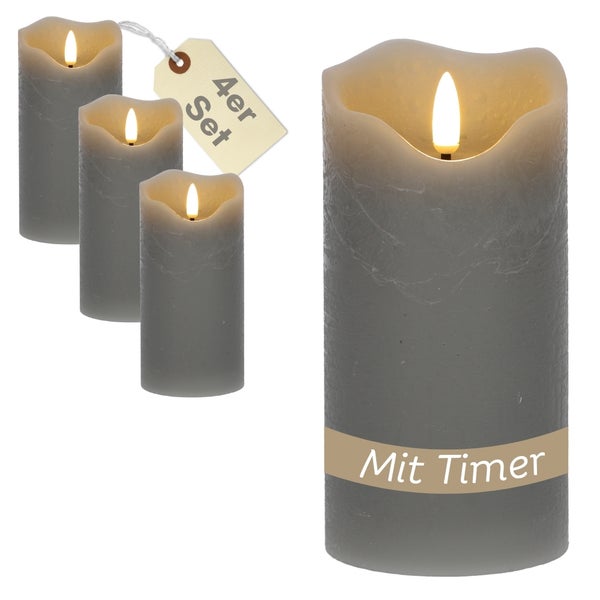 Viererpackung LED-Kerzen mit Timer