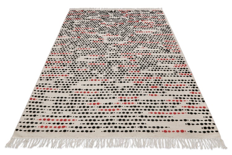 Wollteppich Creme Beige London Red WECONhome 80x150 cm