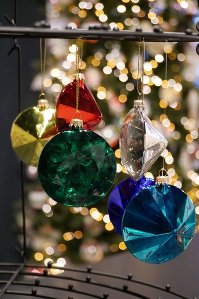 Farbenfrohe Diamanten, Multicolor, 8cm, 6 Stck., Weihnachtsbaumkugeln, Christbaumschmuck, Weihnachtsbaumanhänger