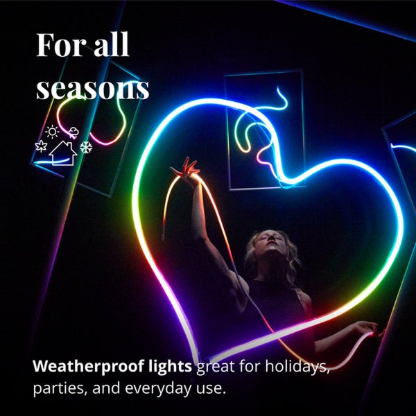 Dekorative wetterfeste Lichterkette mit Frau für Partys und Feiertage