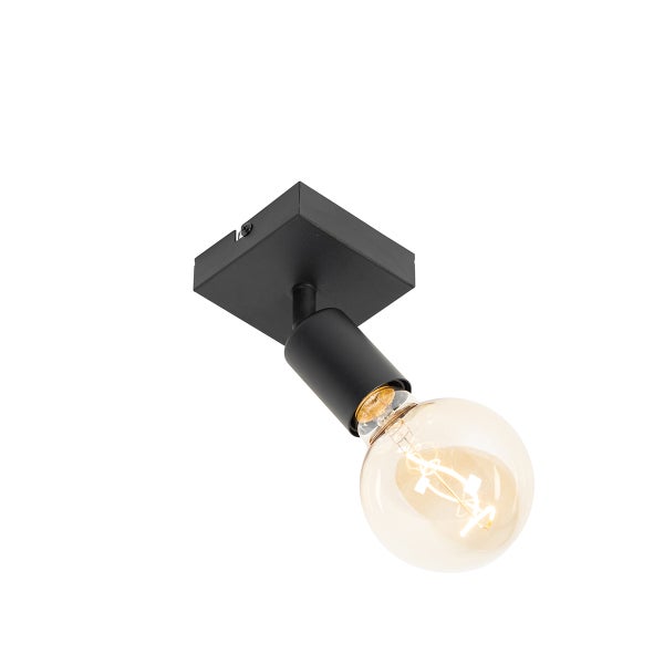 Schwarze Deckenleuchte mit Glühbirne