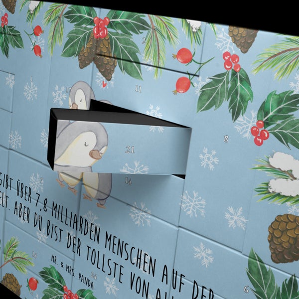 Mr. & Mrs. Panda Befüllbarer Adventskalender Pinguine Kuscheln - Blau Pastell