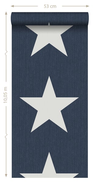 Tapetenrolle mit Sternenmuster, 53 cm breit und 10,05 m lang