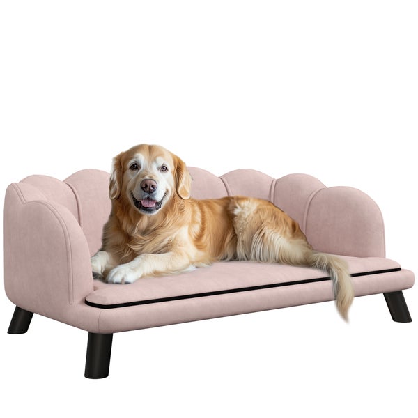 PawHut Hundesofa, 98,5B x 60,5T x 35,5H cm, Polyester, Schaumstoff, Rosa