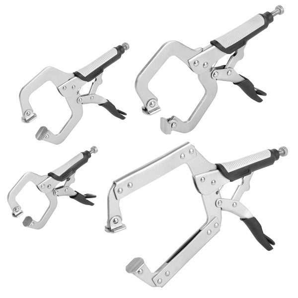 STAHLWERK Gripzangen Set 4-teilig C-Form 6 bis 14 Zoll inklusive Transportkoffer