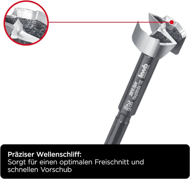 kwb SPEED Forstnerbohrer ø 60 mm - Präzisions-Wellenschliff, gehärtete Schneiden, vergüteter Spezialstahl - Für ausrissfreie Bohrungen in Holz
