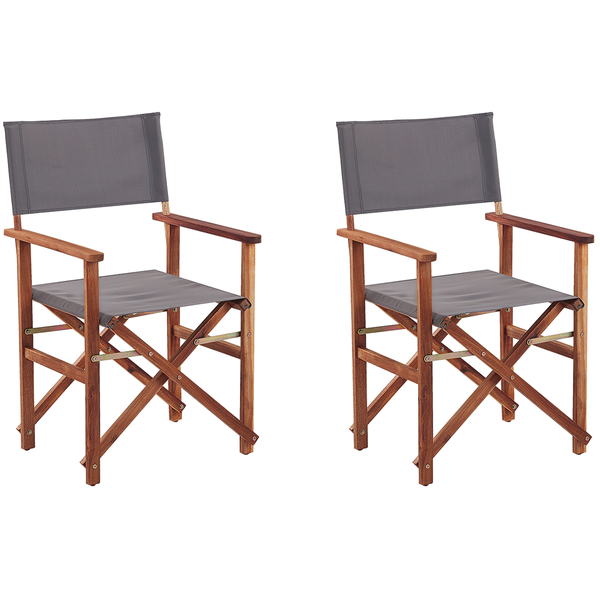 Gartenstuhl 2er Set CINE Akazienholz Grau