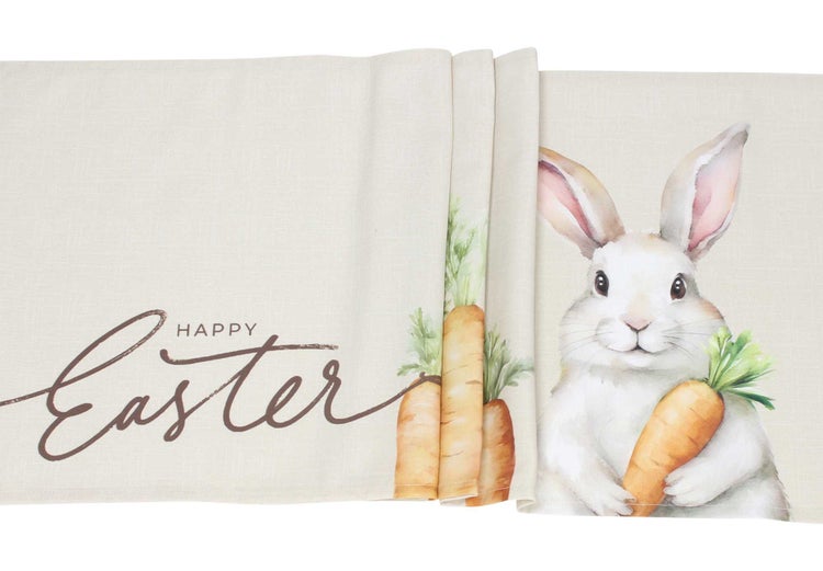 FRANK FLECHTWAREN | Tischläufer Happy Easter, POLYESTER, 40 x 140 cm