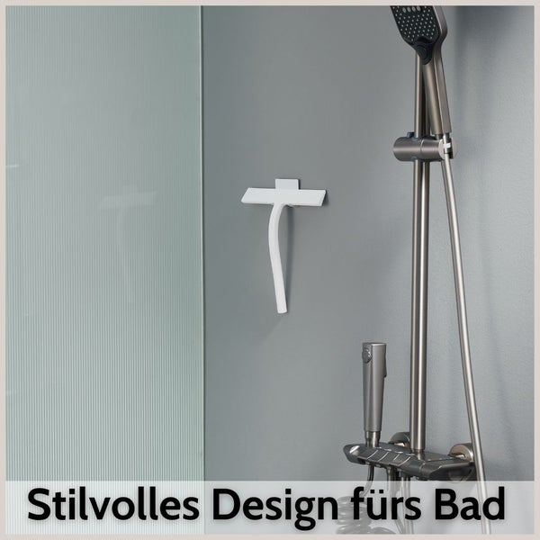 DEKAZIA® Duschabzieher weiß | Abzieher Dusche Duschabzieher Silikon Duschabzieher mit Halterung Duschwand Abzieher Duschkabinenabzieher Flitsche Dusche Wasserabzieher Dusche Squeegee Duschwischer