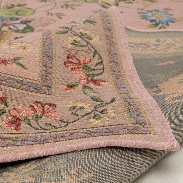 Gewebter Bordürenteppich im floralen Design Flomi Rose 120x170 cm