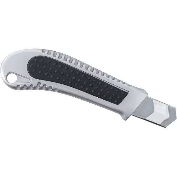 Teppichmesser mit ergonomischem Griff und ausziehbarer Klinge fuer praezise Schneidearbeiten