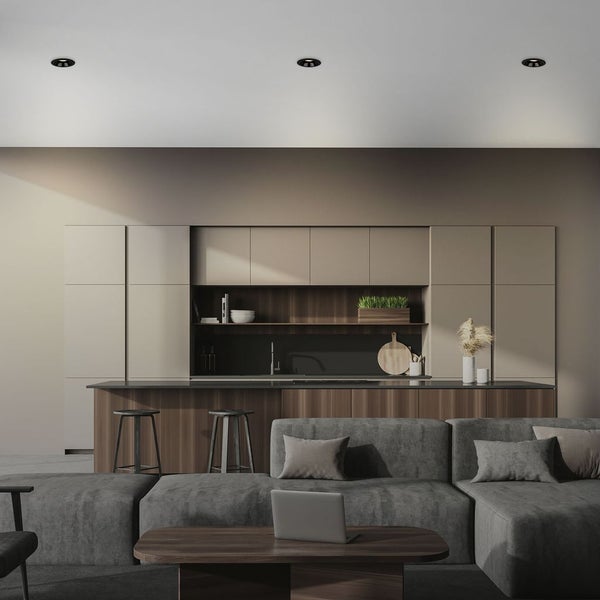 LED Einbauleuchten 3er Set GU10 versenkte Fassung IP23 schwarz Ø9,5cm Briloner
