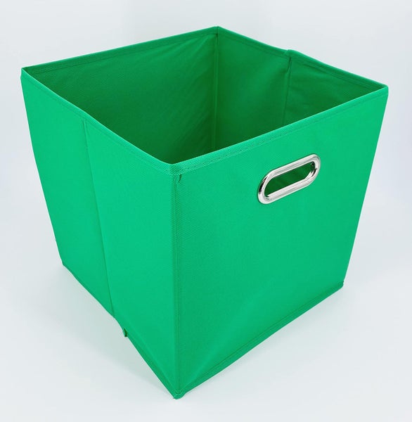 ADOB 3er Set Faltbox, Aufbewahrungsbox, Aufbewahrungskiste in Würfelform mit Griff, Farbe Grün
