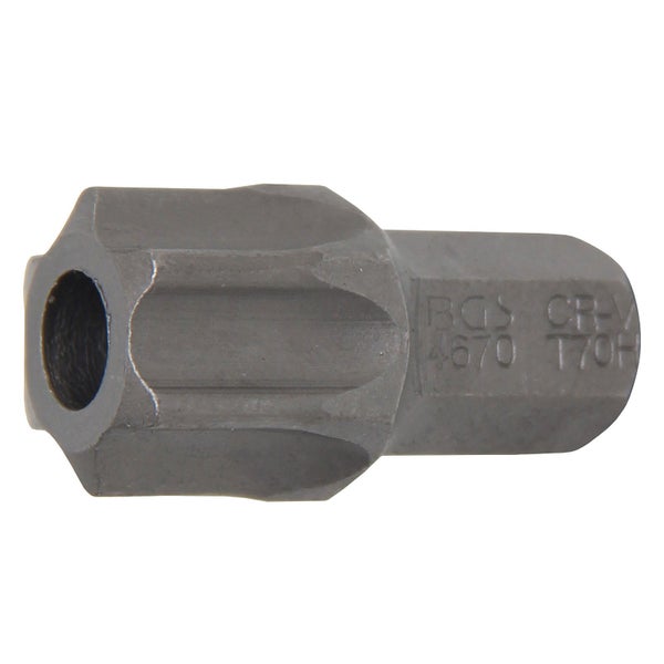 BGS Bit Antrieb Außensechskant 10 mm (3/8) T-Profil (für Torx) mit Bohrung T70 - 4670