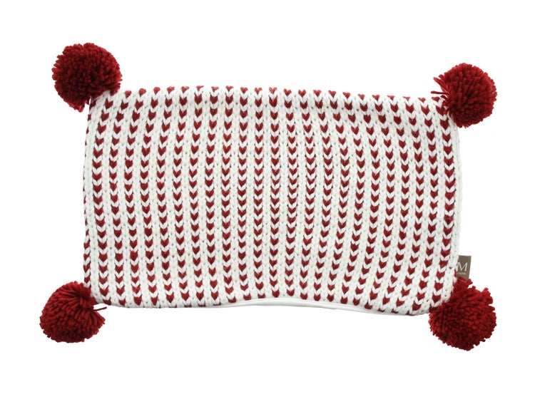 FRANK FLECHTWAREN | Kissenhülle Bommel, 2er Set, 45x45cm, 50x30cm, POLYESTER, ACRYL