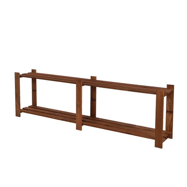 PROREGAL Holzregal Pinepeak HxBxT 50 x 170 x 28 cm 2 Fachboden 1,2 cm Dickes Kiefernholz Braun