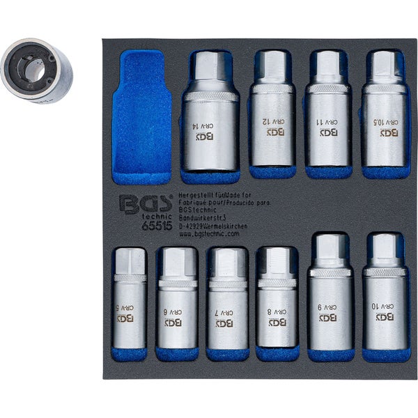 BGS Werkstattwageneinlage 1/6: Stehbolzen-Ausdreher-Satz 5 - 16 mm 11tlg. - 65515