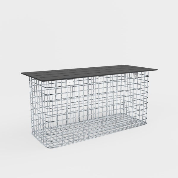 Gartenbank 102 x 50 x 42 cm MW 5 x 5 cm feuerverzinkt, mit Recyclingauflage in anthrazit