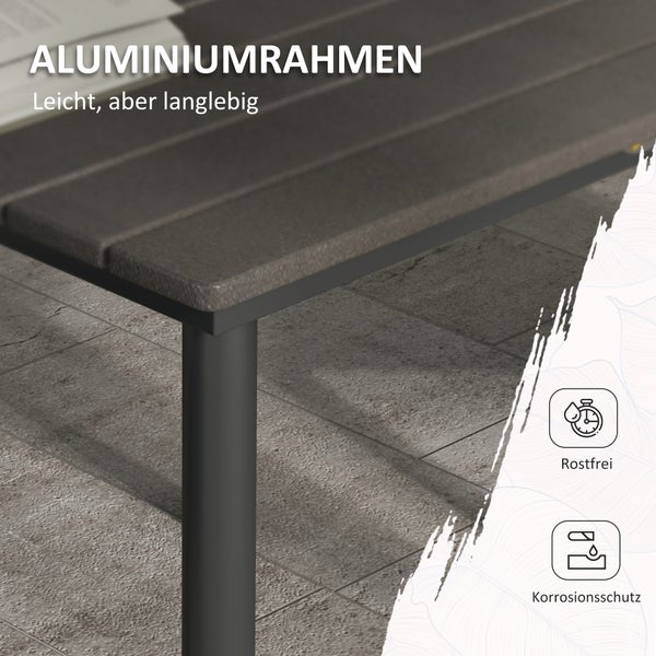 Outsunny Beistelltisch, 90L x 90B x 75H cm, Aluminium, HDPE, grau