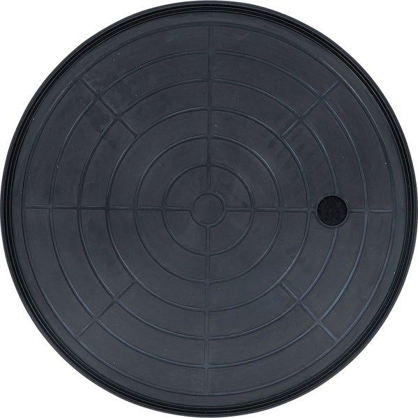 Runder, schwarzer Drehteller für Pflanzgefäße