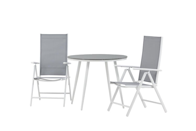 Break Gartenset Tisch 90x90cm, 2 Stühle Break, grau,grau. 90 X 74 X 90 cm