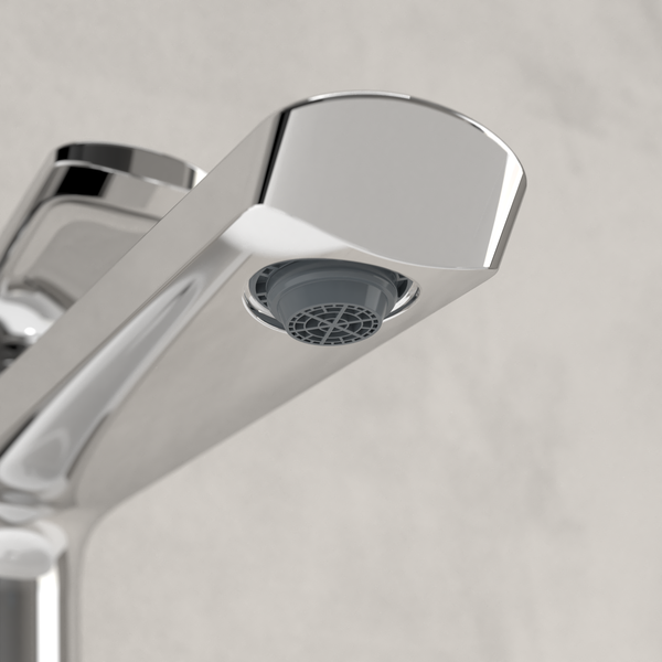 Villeroy & Boch Oasis Waschtischarmatur erhöht, ohne Ablaufgarnitur, Wasserhahn Bad mit Keramikkartusche, Waschbeckenarmatur wassersparend, Auslauf Höhe 245mm, rund, Chrom