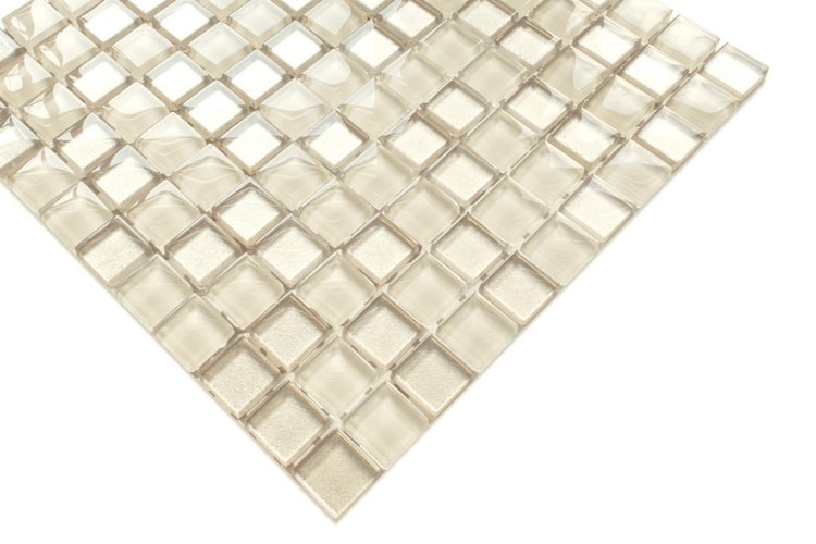 Glasmosaik auf Netz für Bad und Küche 30cm x 30cm  - Macchiato