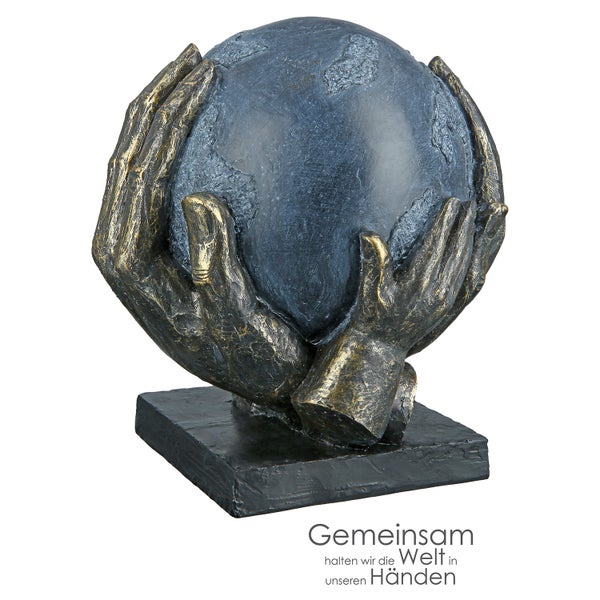 Skulptur GILDE Dekoration Höhe 19cm Breite 18cm bronzefarben, grau Kunstharz